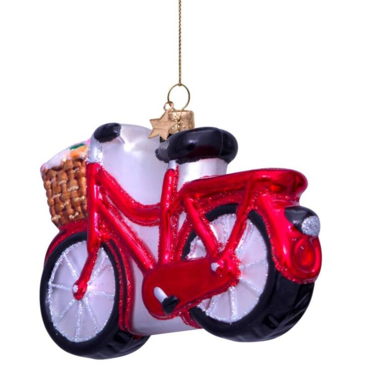 Christmas Ornament // Red Bike w. Flowers