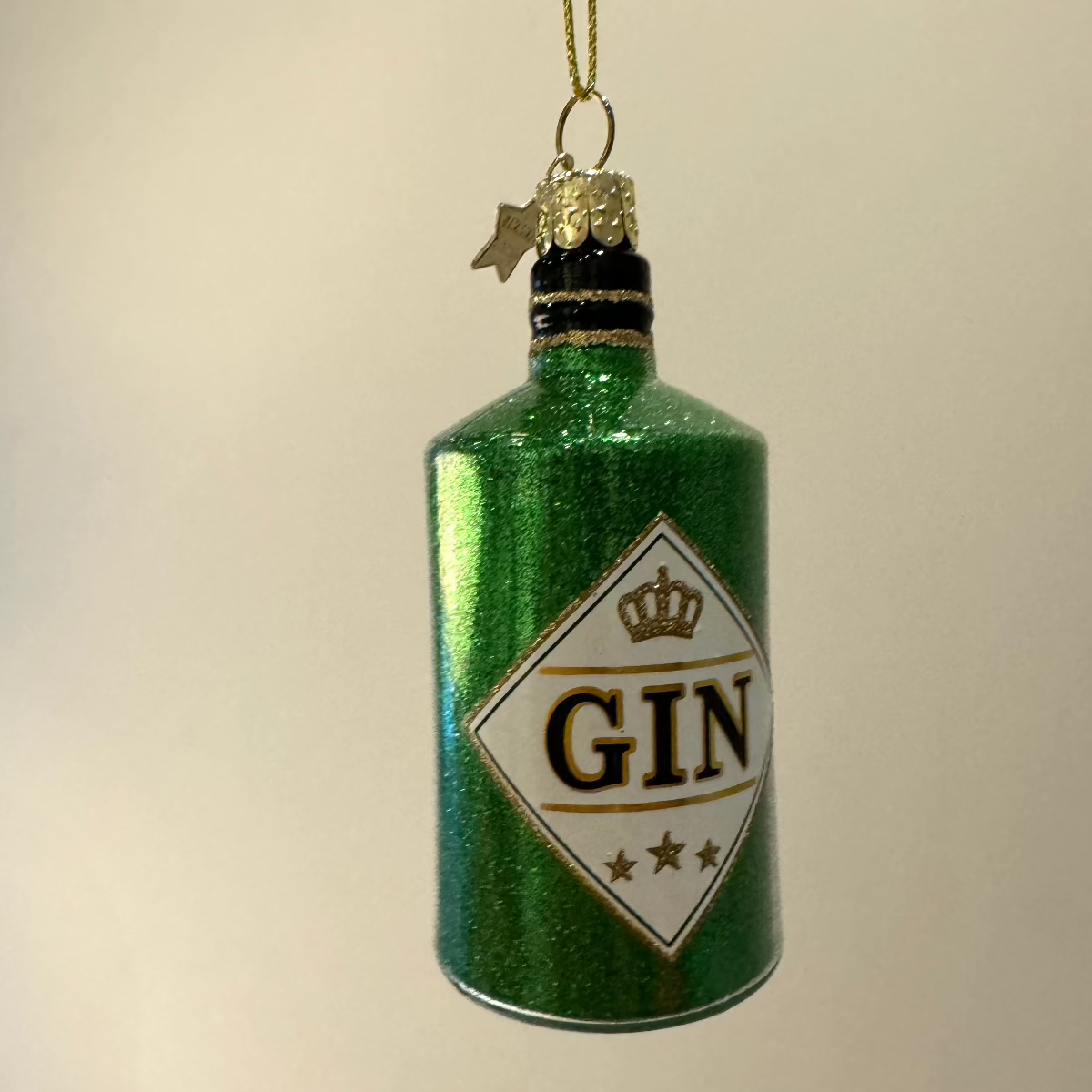 Christmas Ornament // Green Gin Bottle