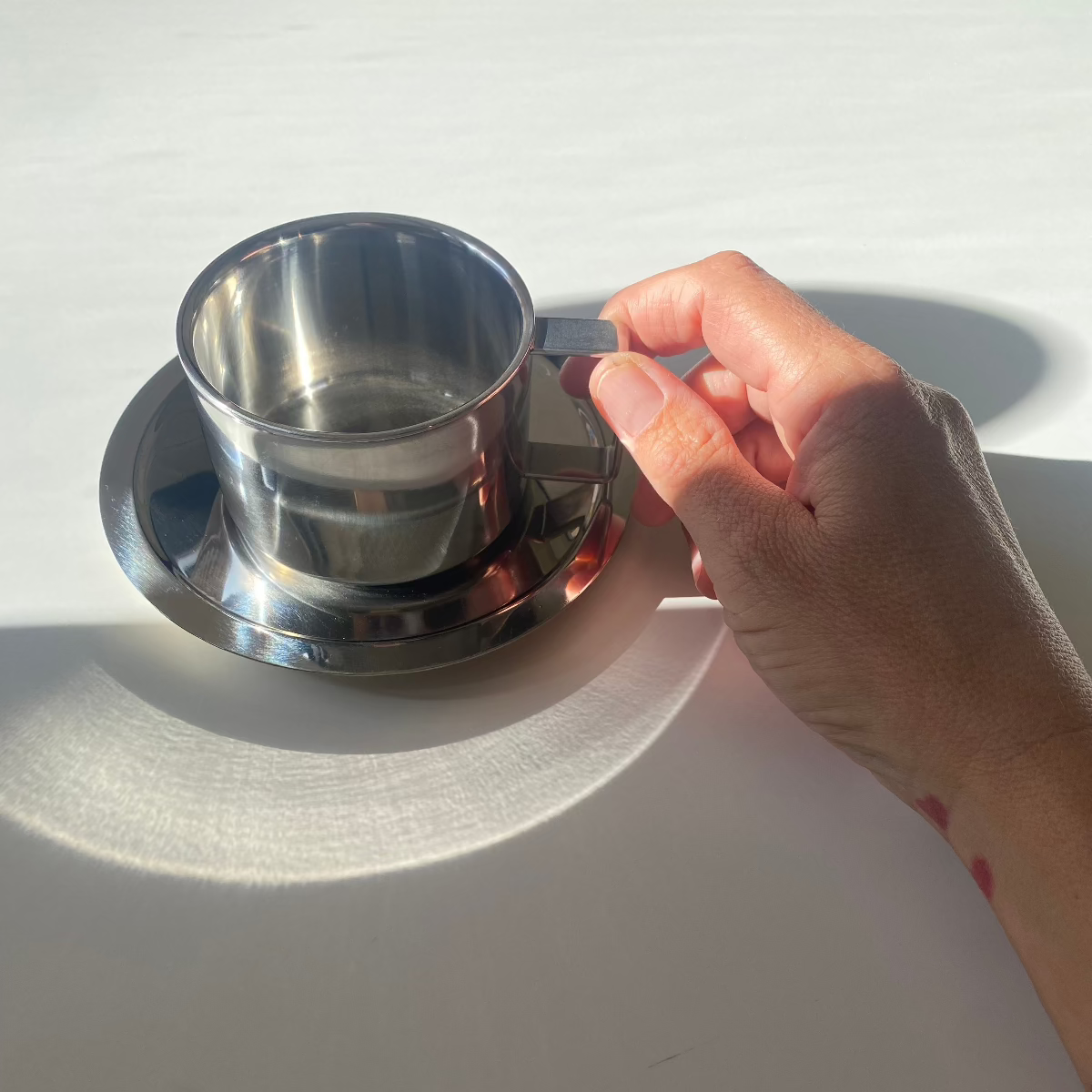 Stainless Steel Cup w. Saucer