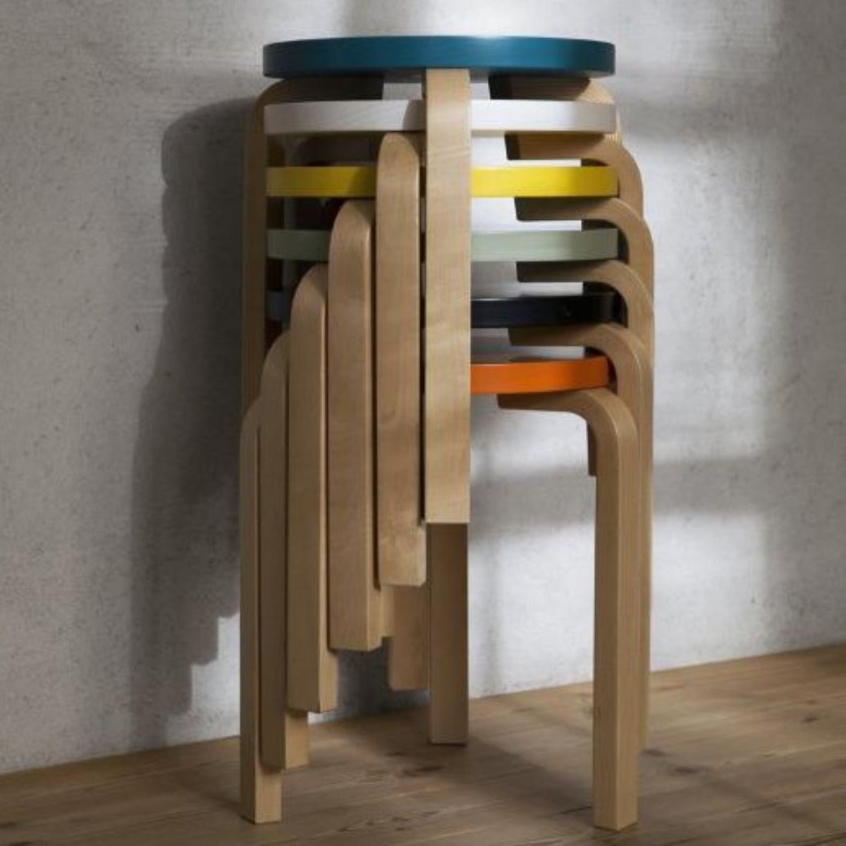 Artek - Aalto Stool 60 // Yellow Top - Stool - DANSKmadeforrooms