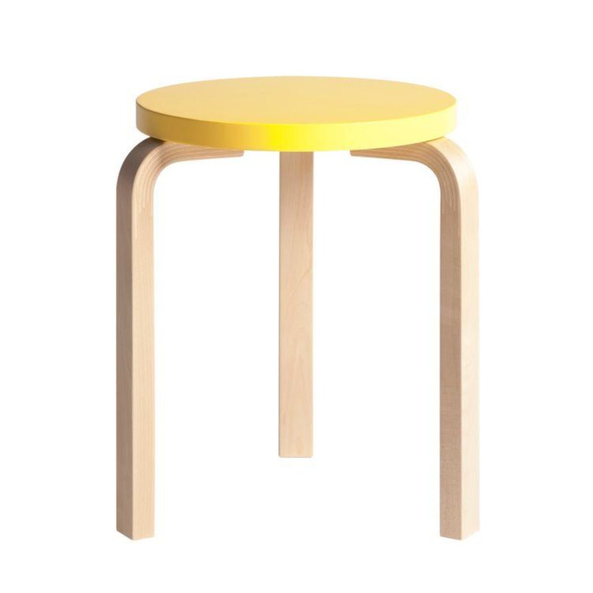 Artek - Aalto Stool 60 // Yellow Top - Stool - DANSKmadeforrooms