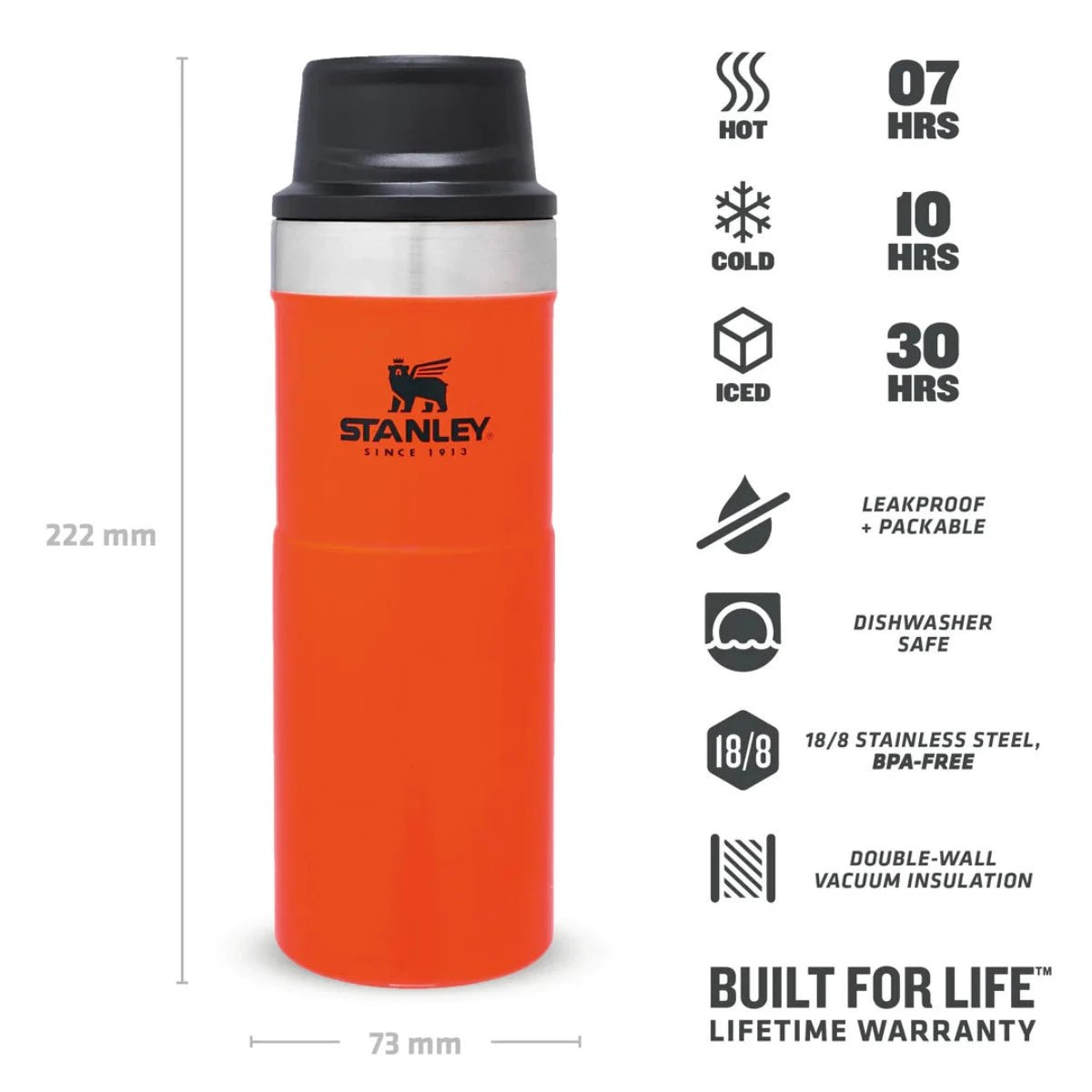 Stanley - Travel Mug // Blaze Orange - Kitchenware - DANSKmadeforrooms